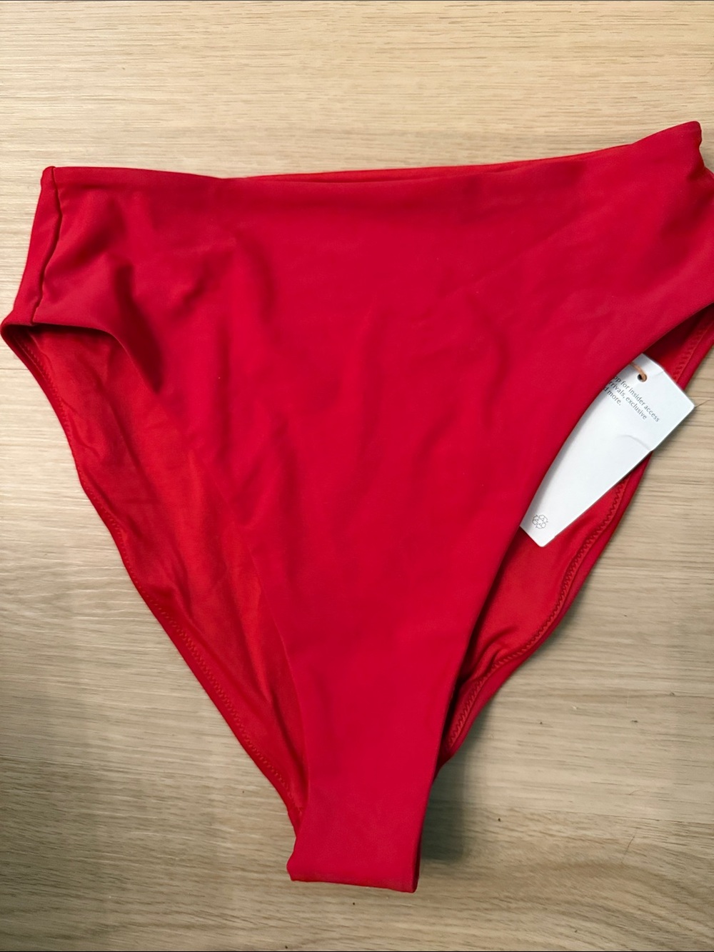 Quince High Leg High Rise Bikini Bottom Cherry Red New - Picture 2 of 2
